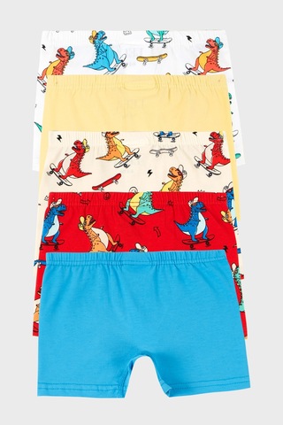 Lela  Desenli Streç Pamuklu 5 Li Paket Erkek Çocuk Boxer 6651005Dino Çok Renkli