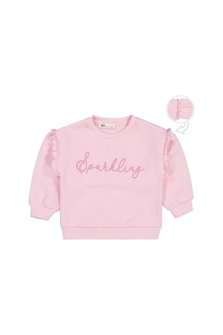 Civil Girls SPARKLING Baskılı 2-5 Yaş Sweatshirt Pudra