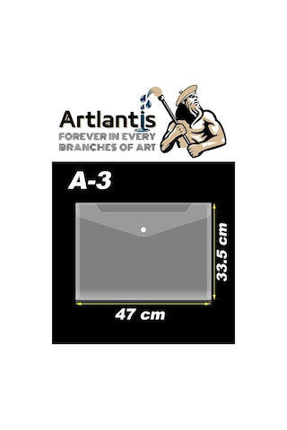 A3 Çıtçıtlı Dosya Şeffaf 1 Adet A-3 Çıtçıtlı Zarf Dosya Transparan 47x33.5 cm Büyük Boy Çıtçıtlı Dosya