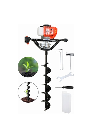 Cq205 Benzinli Toprak Burgu Fidan Ekme Makinası 150mmx100cm Burgu Uc 52cc 2.5hp
