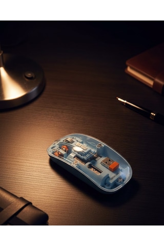 800 1600 Dpı Ayarlanabilir Mavi Kablosuz Mouse Pilli Diğer