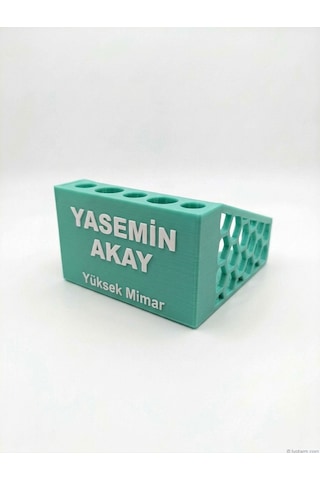 Kişiye Özel Masaüstü Kalemlik Ve Bloknotluk Su Yeşili