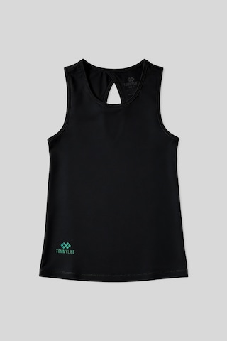 Tommy Life Siyah Standart Fit Çapraz Sırt Detaylı Kadın Spor Atlet - 97296