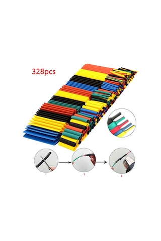 Beeneo-Isı Shrink Boru Daralan Makaron Kablo Yalıtım Set-328 Adet