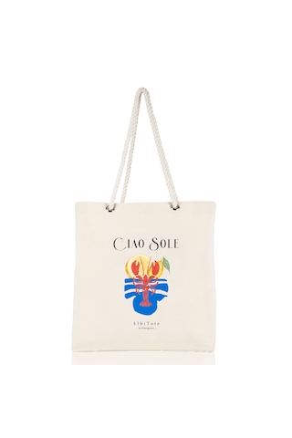 Albitote By Dsdesignarts Albitote Summer Capsule 01 - Cıao Sole Plaj Tote Bag Açık Bej