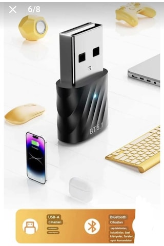 Toocki Bluetooth Adaptör 5.1 Hızlı Usb Bluetooth Adaptör 5.1 Yeni Nesil Bluetooth Adaptör