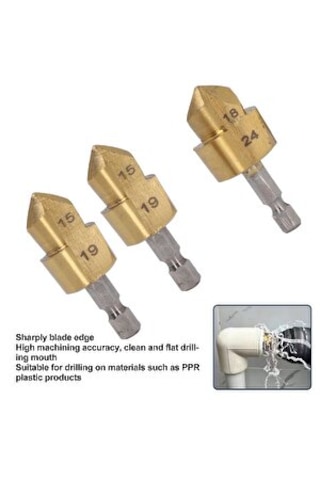 Pvc Pprc Boru Tamir Delme Genişletme Onarımı İçin 3lü Havşa Seti