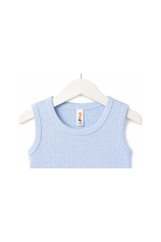H&c Coolboy H&c %100 Pamuk Desenli Jakarlı Kolsuz Bebek Body Zıbın Mavi