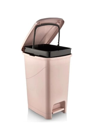 Omnipazar Srl-3029 Slim Pedallı Plastik Çöp Kovası İç Kovalı 25 Litre Pembe