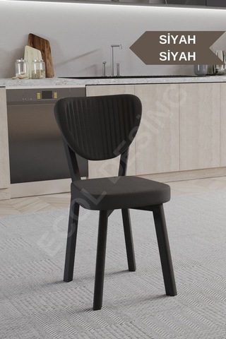 Faymend 1 Adet Elma Model Mutfak Sandalyesi Salon Sandalyesi Yemek Sandalyesi Cafe Restaurant Sandalyesi Siyah