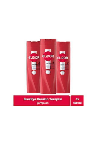 Elidor Brezilya Keratin Terapisi Saç Bakım Şampuanı 3 x 400 ML