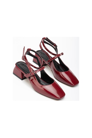 St-003 Bordo Rugan Günlük 4 Cm Topuklu Bayan Ayakkabı Bordo