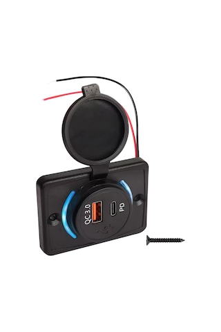 Goboenergy Bspu 48w Çift Portlu Hızlı Araç Şarj Soketi - 30w Pd Type-c & 18w Qc 3.0 Usb - 12v/24v Tekne Karavan Otomobil Uyumlu