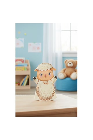 Toys2you Büyük Boy Keçe El Kuklası - Koyun Açık Kahverengi - Bej