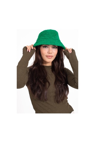 Ladycolor Şapka Kıvırcık Peluş Kumaş Yeşil Yeşil