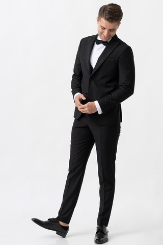 White Stone Trento D111 Slim Fit 6 Drop Damatlık Siyah - 44 Siyah