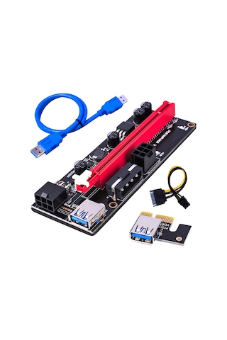 Suofeng Gpu Madenciliği İçin Pcı-e 1x'den 16x'e Usb3.0 Aktarım Kablosu - Mavi 600mm Metal Riser Kart Seti