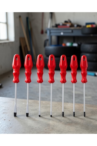 Düz Ve Yıldız Başlıklı 7li Tornavida Seti Ergonomik Tutma