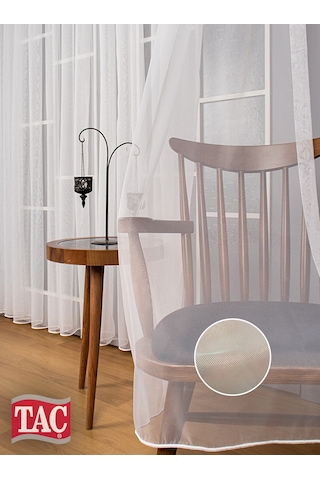 Taç Frahm Eteği Kurşunlu Parlak Düz Tül Perde / Ölçünüze Özel Dikim