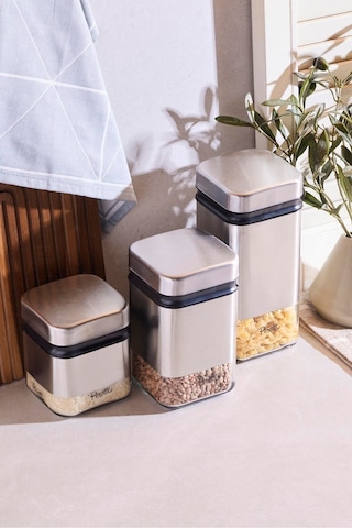 Cubıc 3 Boy Saklama Kabı Ve Kavanoz Seti Seffaf Şeffaf