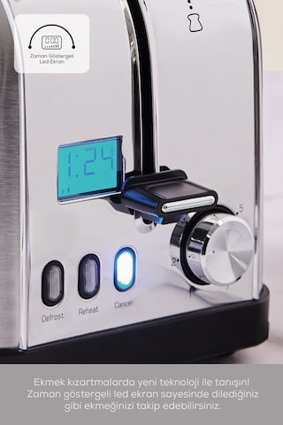 Karaca Inox LED Zaman Göstergeli Ekmek Kızartma Makinesi