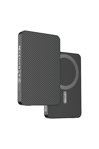 Lenyes P32 M-safe Şarj Özellikli Aramid Fiber Powerbank 15w 5000mah Siyah Siyah