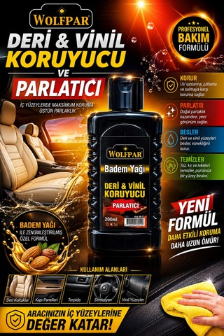 Deri Vinil Koruyucu Parlatıcı Badem Yağlı