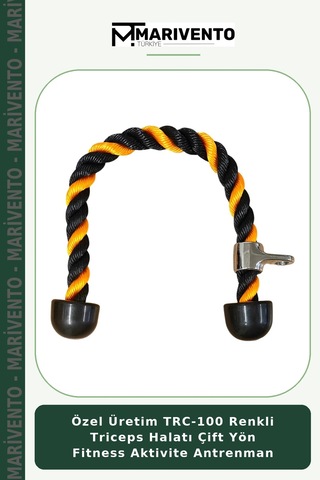 Özel Üretim Trc-100 Renkli Triceps Halatı Çift Yön Fitness Aktivite Antrenman