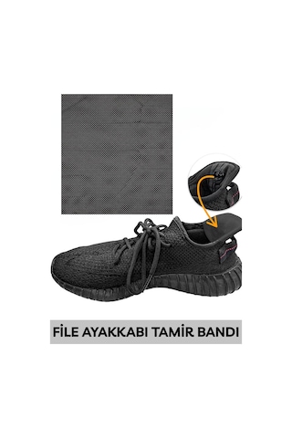 Beylini 1 Adet Ayakkabı Tamir File Kendinden Yapışkanlı Onarım Bandı Kare Delik Onarım Yaması Spor Ayakkabı Siyah
