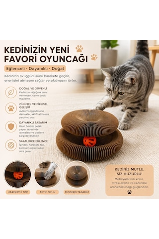 Akordiyon Karton Kedi Oyuncağı, Toplu Ve Kedi Otu Hediyeli