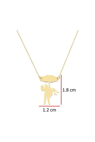 Bir Şemsiyenin Altında 14k Altın Kolye Sarı