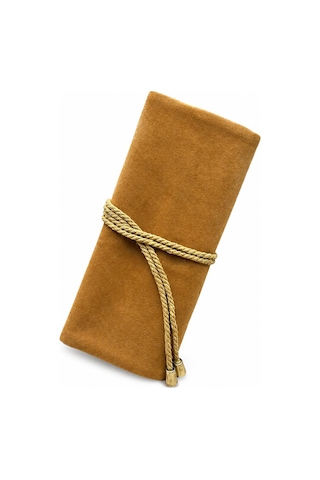 Kadife Takı Ve Mücevher Seyahat Rulo Düzenleyicisi Kiremit 35 X 20 Cm