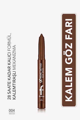 Flormar Extreme Tattoo Mat & Işıltılı Asansörlü Kalemtıraşlı Jel Göz Kalemi & Far Stick 8682536118996 004mocha