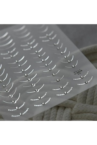 Flybuy 1 Adet 5d Rhinestones Retro Dalga Tırnak Etiketler Altın Gümüş To3353