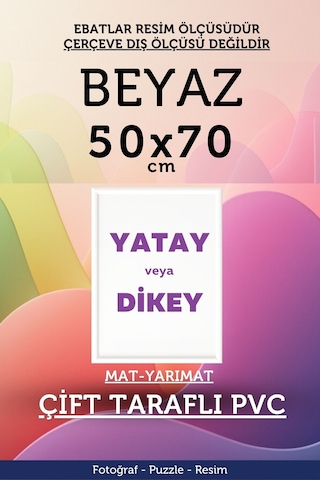 Beyaz-22mm-50x70 Cm Mat Pvc Li Camsız Fotoğraf 1000 Parça Puzzle Belge Çerçeve Yatay Dikey Asılabilme. 19530782