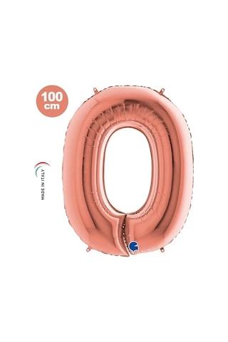 Folyo Rakam 0 Sıfır Rosegold Renkli 40 İnç 100 Cm Grabo Doğum Günü Balonu Çok Renkli