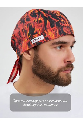 Dr. Lucky Pamuklu Tıbbi Bandana Ateş 383515402