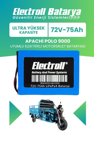 Apachi Polo 9000 Uyumlu Batarya Ultra Yüksek Kapasite Lifepo4 72v 75ah Elektrikli Motosiklet Bataryası