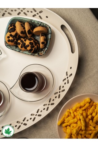 Lin Metal Lalin Tepsi - Krem