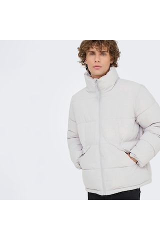 Only&sons Pack Life Puffer Erkek Mavi Dik Yaka Mont Mavi