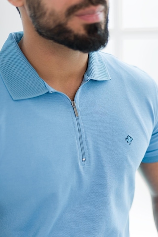 Paul Martin Fermuarlı Polo Yaka Regular Fit T-Shirt Buz Mavisi