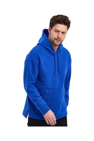Adams Kapüşonlu Oversize Kanguru Cep Şardonlu 3 İplik Erkek Sweatshirt 001
