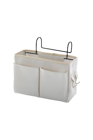 Beyaz Başucu Saklama Çantası Düzenleyici Tv Uzaktan Kumanda Asılı Kanepe Depolama Organizatör Yatak Tutucu Cepler Yatak Odası Yurt Saklama Çantası Beyaz