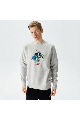 Huf Mutant Team-up Crewneck Erkek Gri Sweatshirt