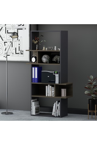 Lagomood İnfy Kitaplık Antrasit-ceviz