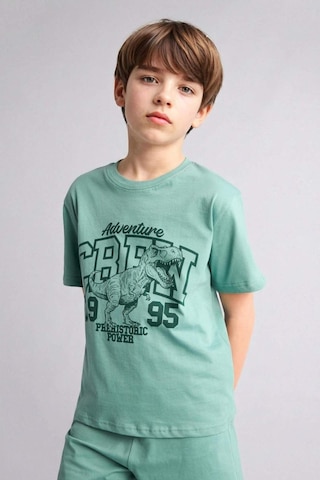 Defacto Baskılı Tişört Şort Pijama Takımı Erkek Çocuk G8829a826hsgn1095 Yeşil-gn1095