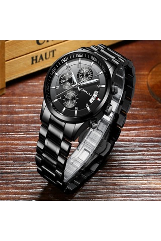 Crrju/kajun 2214 Yeni Erkek İş Saati Erkek Saati Altı İğneli Kronograf Çok İşlevli Paslanmaz Çelik Saat Rosegoldwhiteflour Diğer