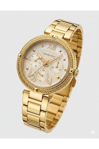 For Motion Kadın Kol Saati Altın Renk, Beyaz Kadran - Fm.13114fm.02, 2 Yıl Garantili Altın