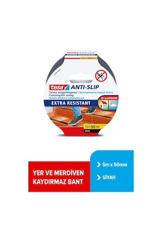 Tesa Kaydırmaz Bant Zemin Güvenliği İçin Siyah 5m x 50mm