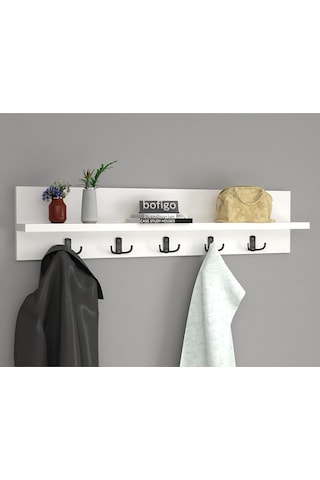 Bofigo Portmanto Duvar Elbise Askılığı 80 CM Beyaz